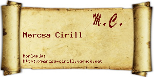 Mercsa Cirill névjegykártya